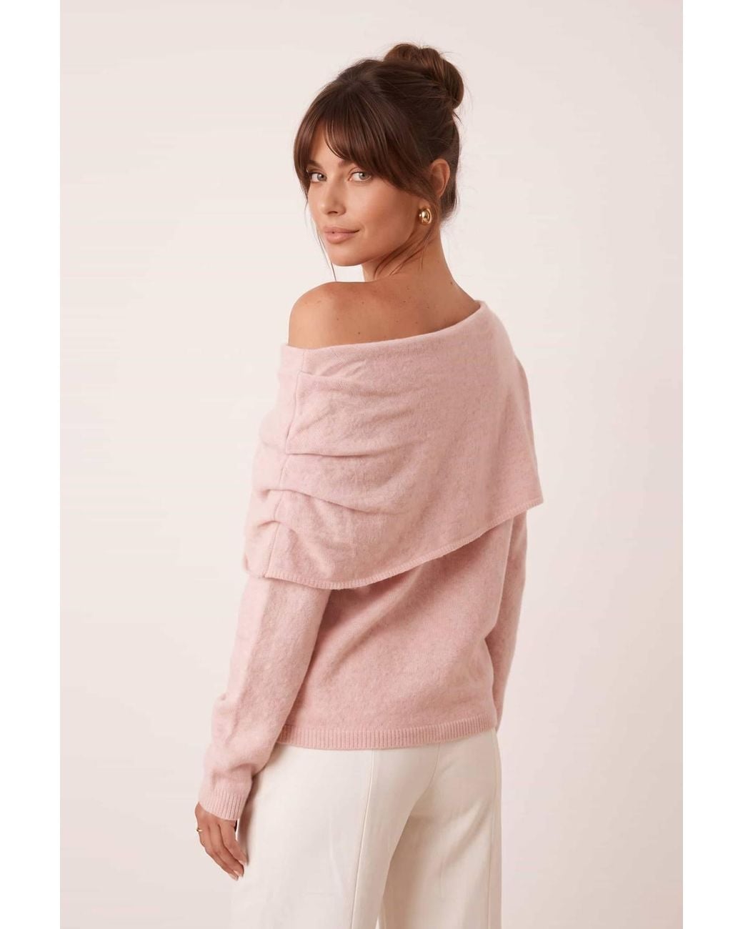 Style Cheat Pink Bardot Knit Jumper