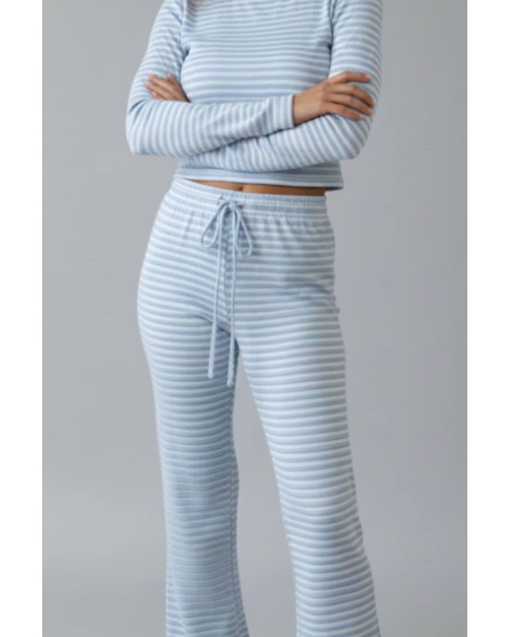 Stylewise Blue Striped Long Sleeve Top & Trouser Co-Ord