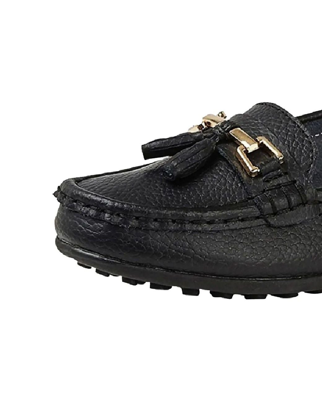 Boulevard Black Action Leather Saddle Loafers