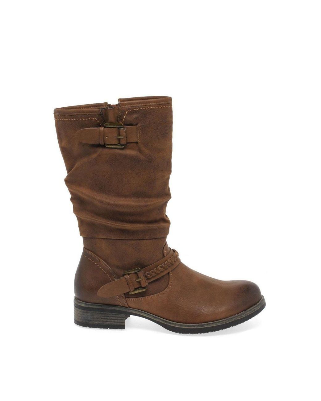 Rieker Brown 'Estella' Calf Length Slouch Boots