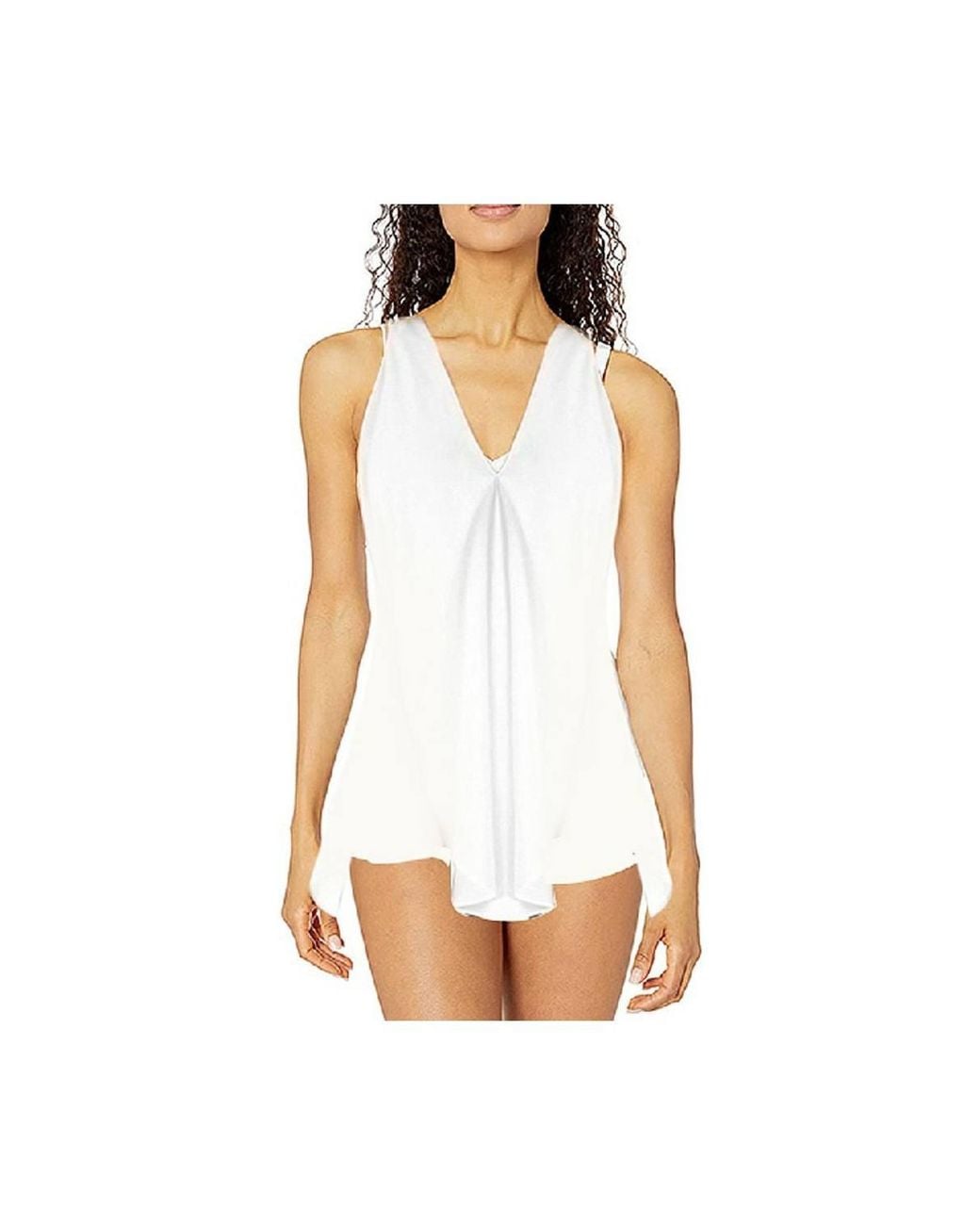 KDMD White Plus Size Chiffon Sleeveless Cami Blouse Vest Top