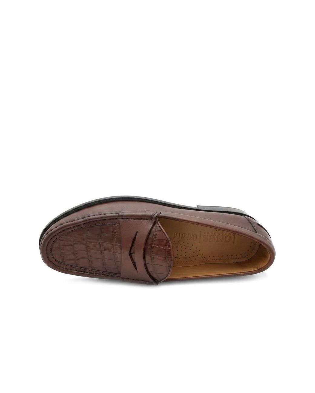 Jones Bootmaker Brown Romsey Leather Penny Loafers for men