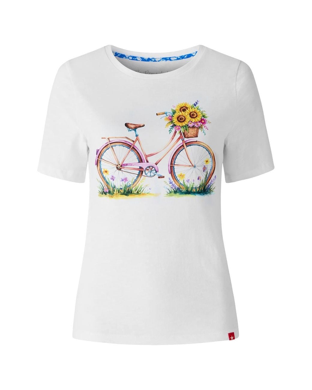 Joe Browns Blue Sunflower & Bicycle Graphic Tee