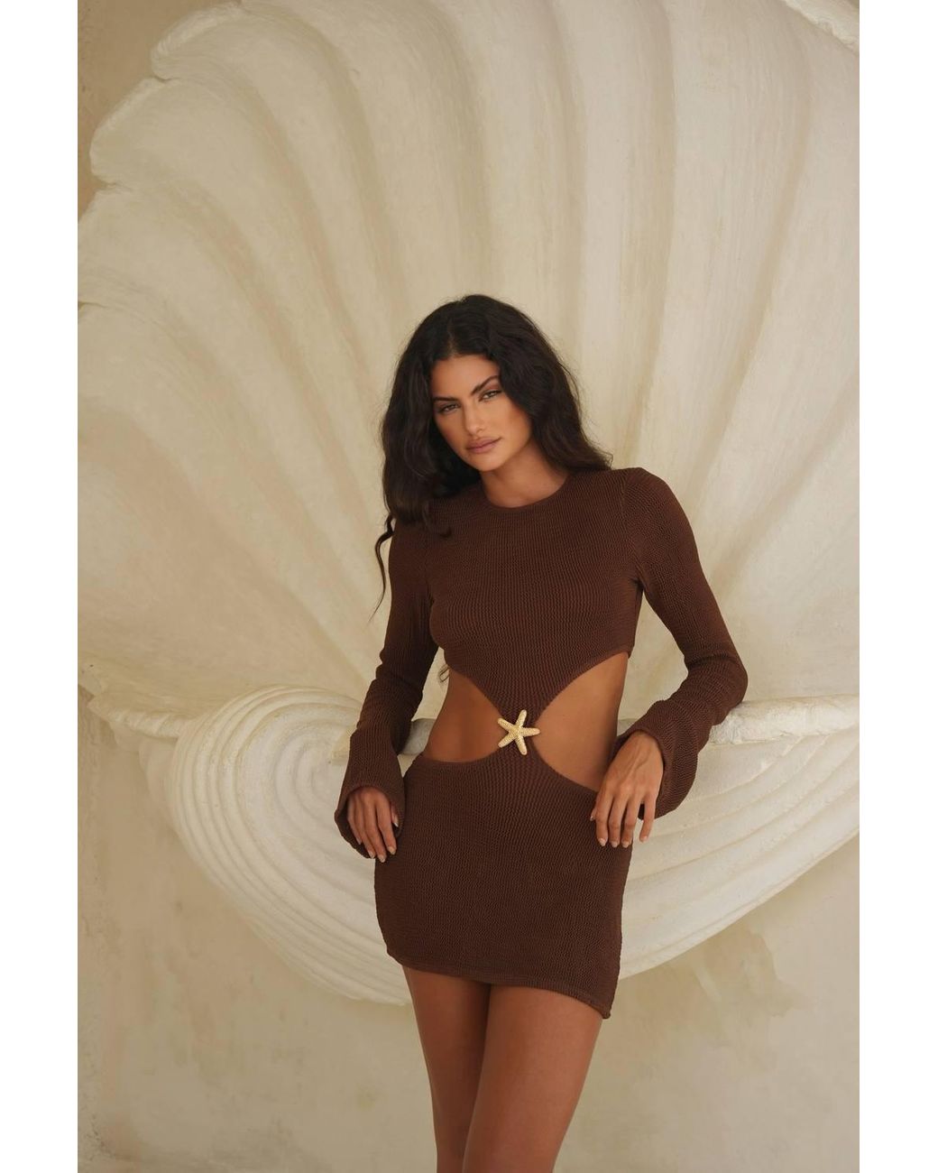 Moda Minx Natural Bondi Scrunch Mini Dress