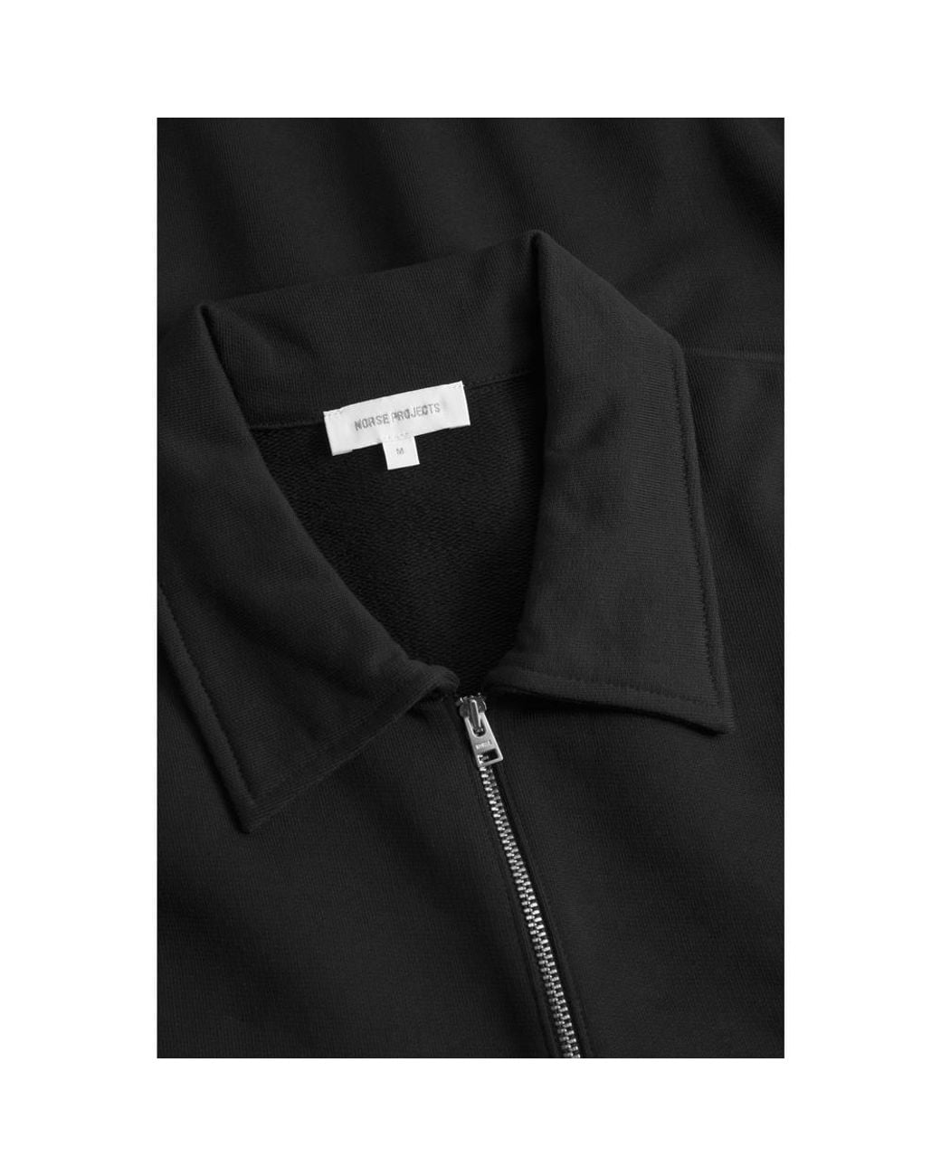 Norse Projects Black 1/4 Zip Sweatshirt Standard for men