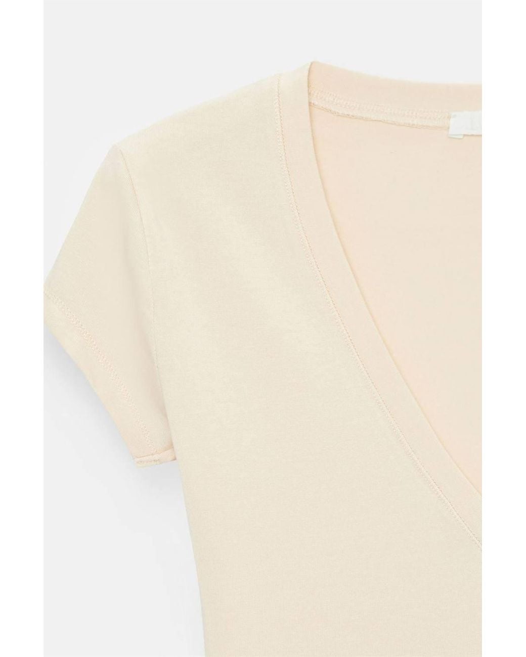 Dilvin Natural Slim Fit V-Neck Jersey Blouse