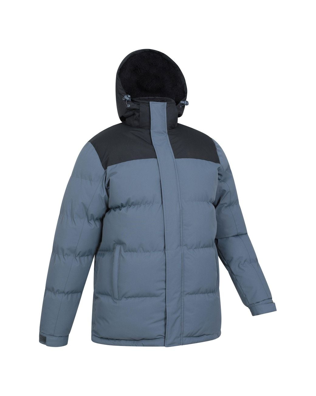 Mountain Warehouse Blue 'Snow' Water Resistant Padded Comfy Soft Borg Lined Rip Stop Jacket for men