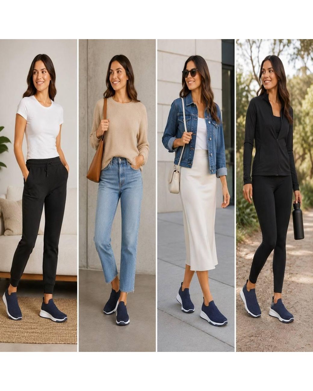 LARANGE Black Slip-On Platform Trainers