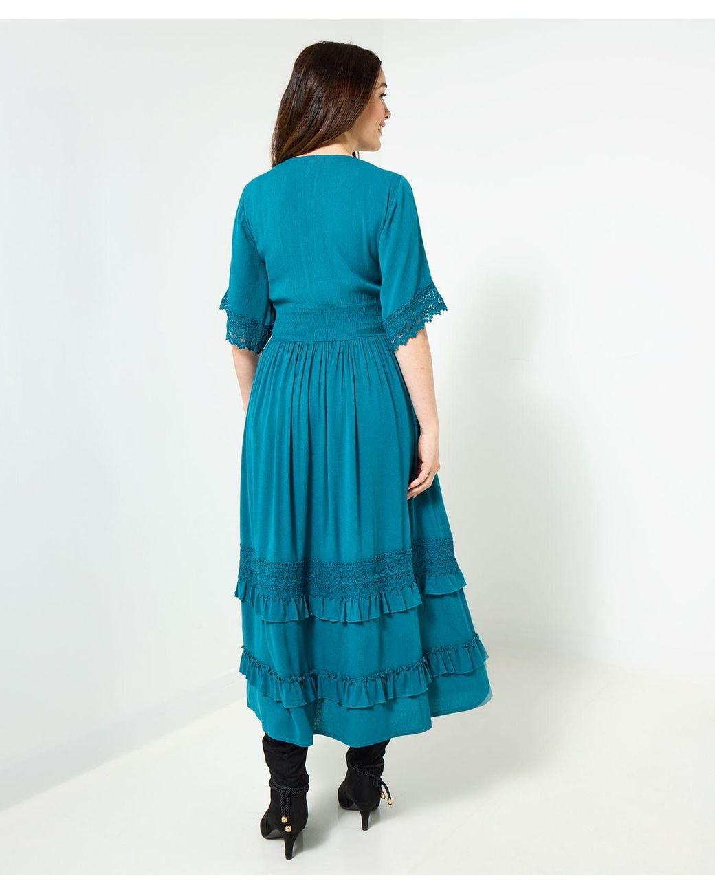 Joe Browns Blue Flattering Boho Lace Dress