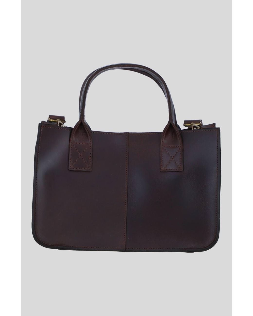 Ashwood Leather Brown Leather Small Structured Tote Bag With Detachable Strap & Pouch