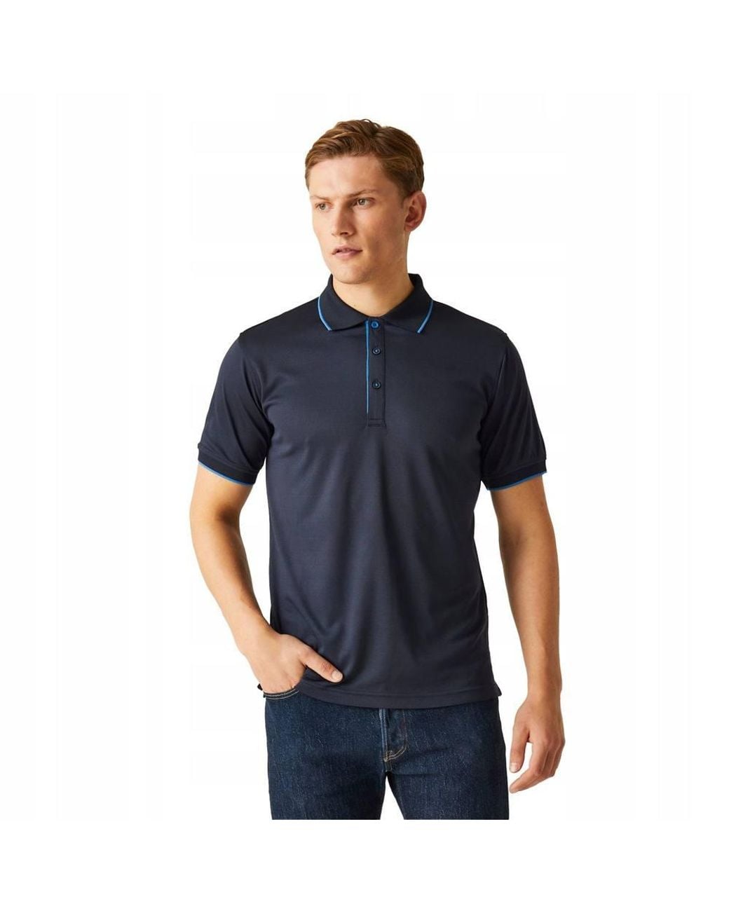 Regatta Blue Navigate Short-Sleeved Polo Shirt for men