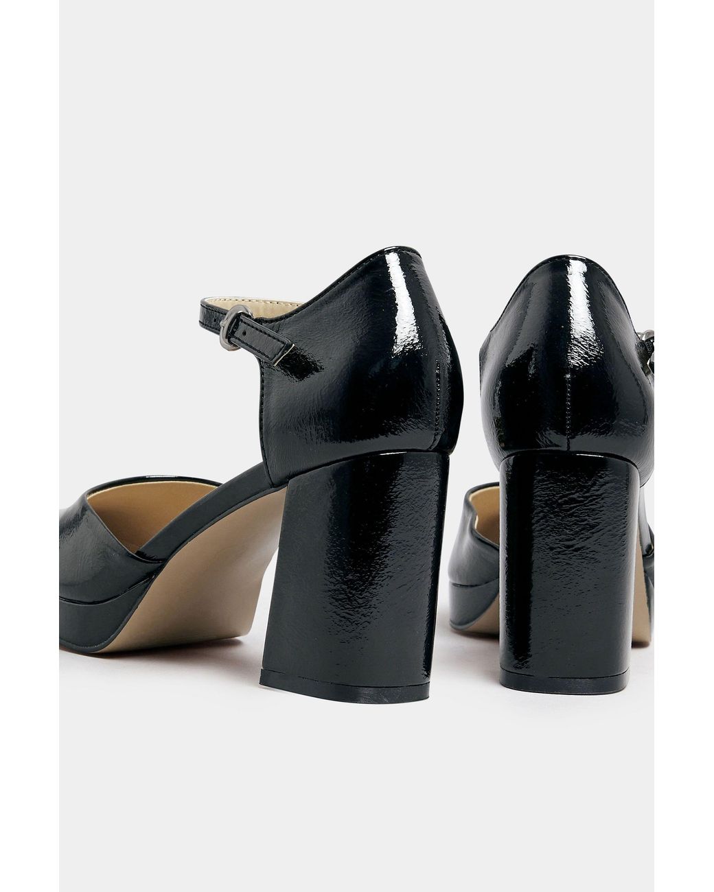 Yours Black Extra Wide Fit Court Heels