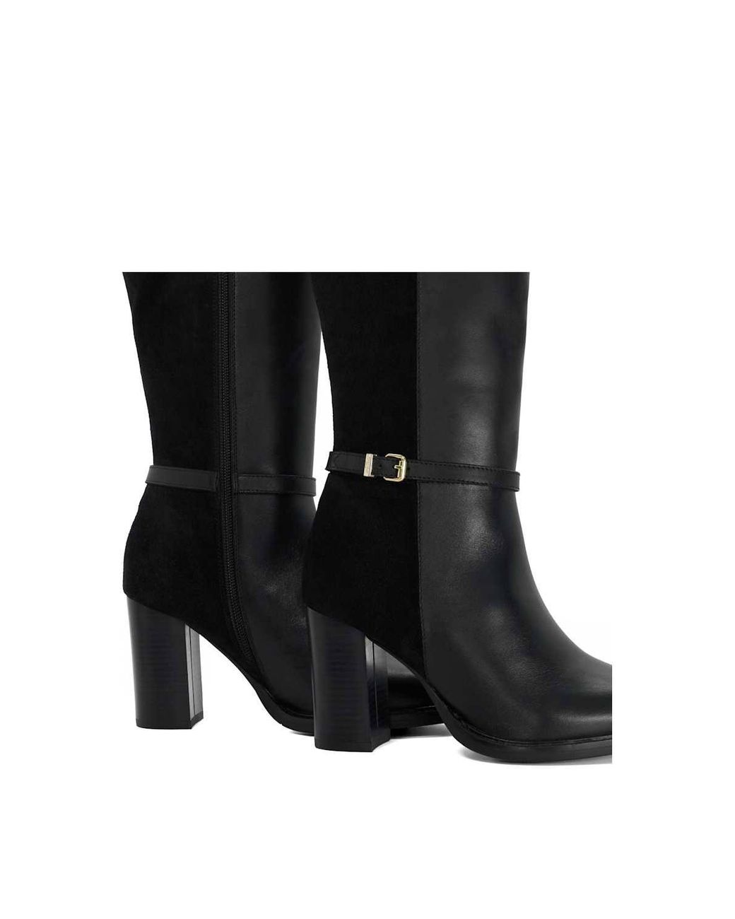 Dune Black 'Secrets' Leather Knee High Boots