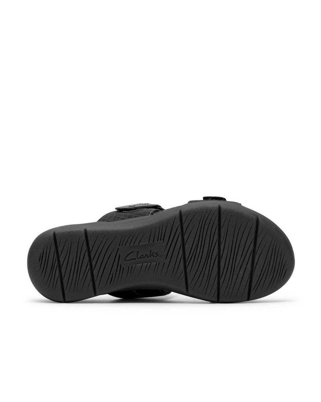 Clarks Black April Dusk Interest Flat Sandals