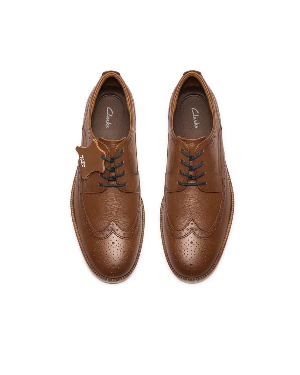 Clarks Brown Tahoe Limit Tan Leather Brogues, Lace Up for men