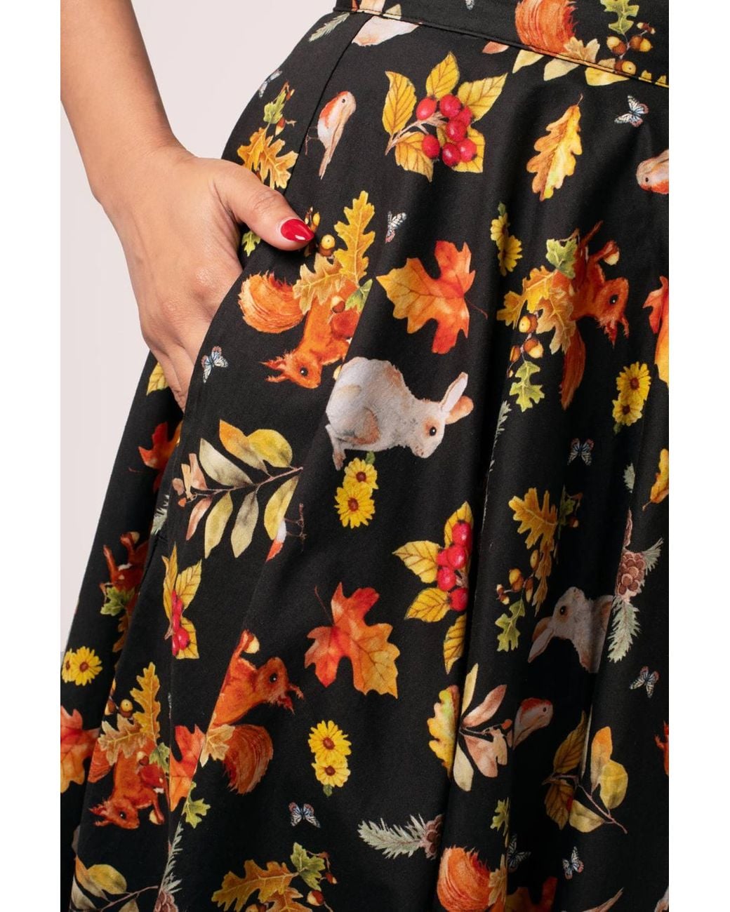 Hell Bunny Black Grizedale 50S Style Midi Skirt