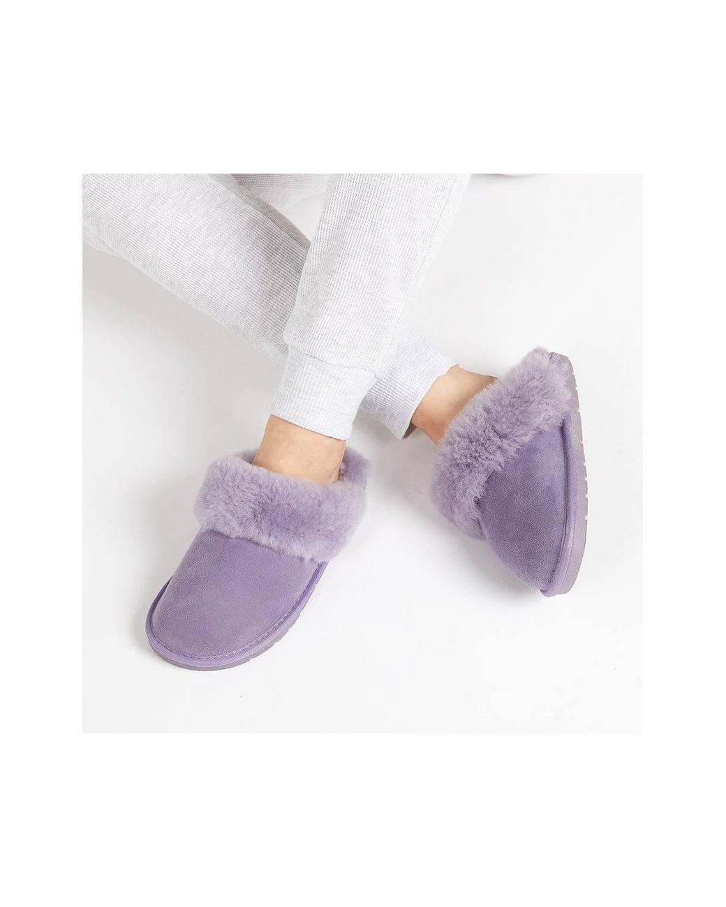 Jones Bootmaker Purple Bella-Rose Sheepskin Mule Slippers