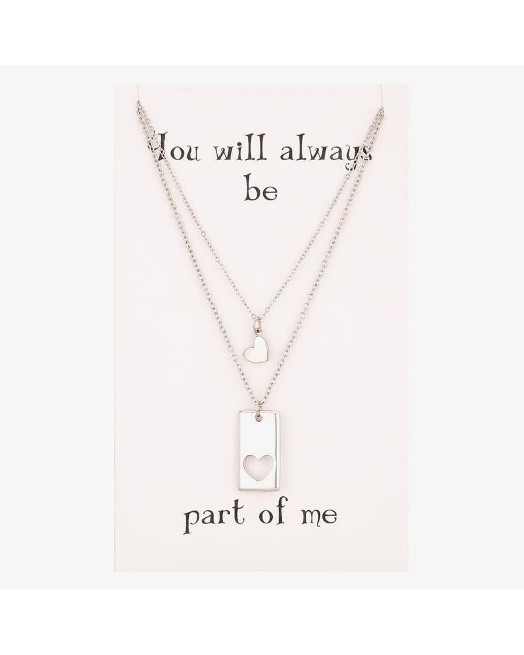 T.H.Baker White Sentiments Missing Piece Heart & Cutout Pendants 17789S
