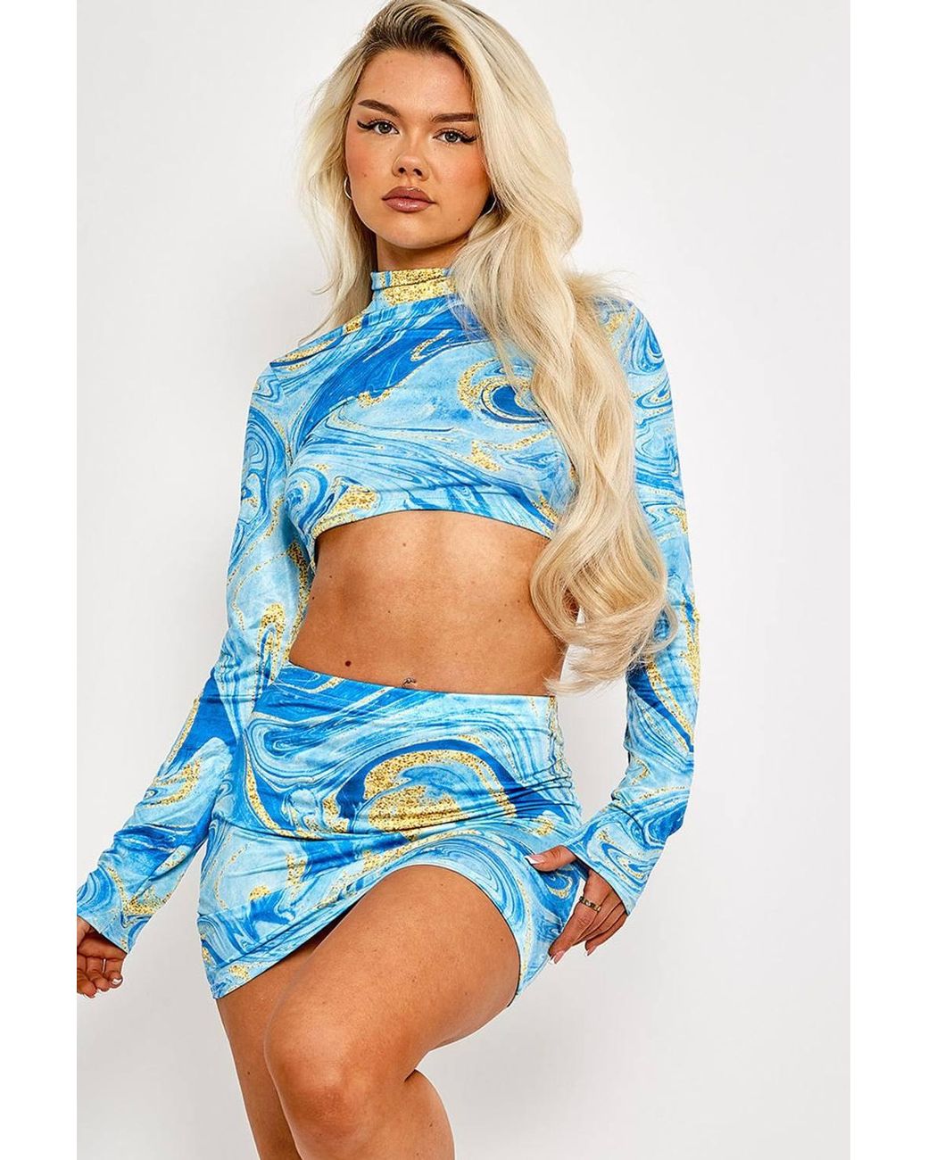 Stylewise Blue Watercolour Print Slinky
