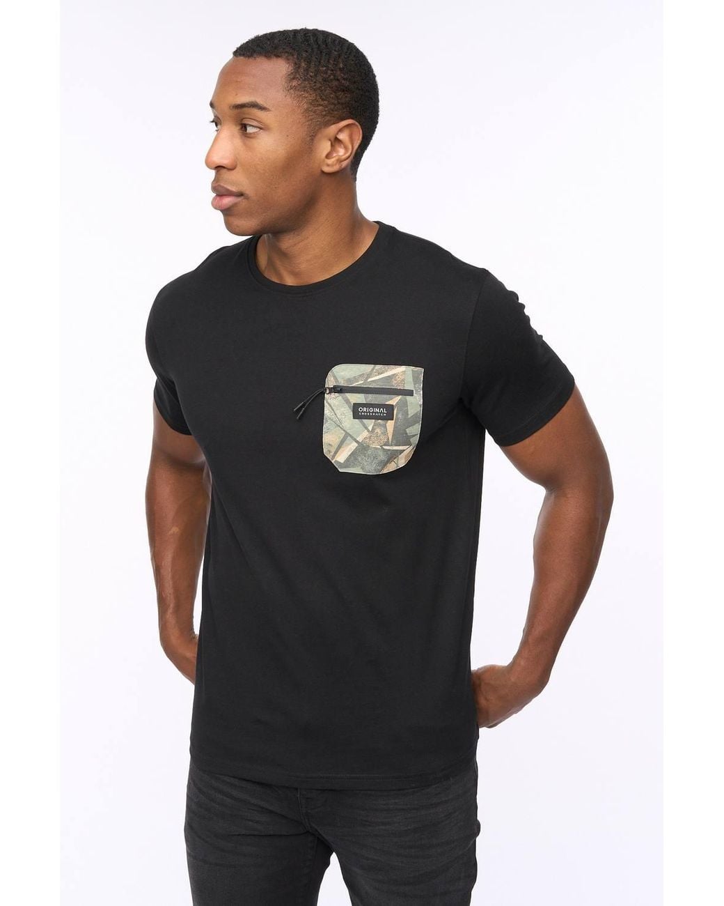 Crosshatch Black Campbox T-Shirt for men