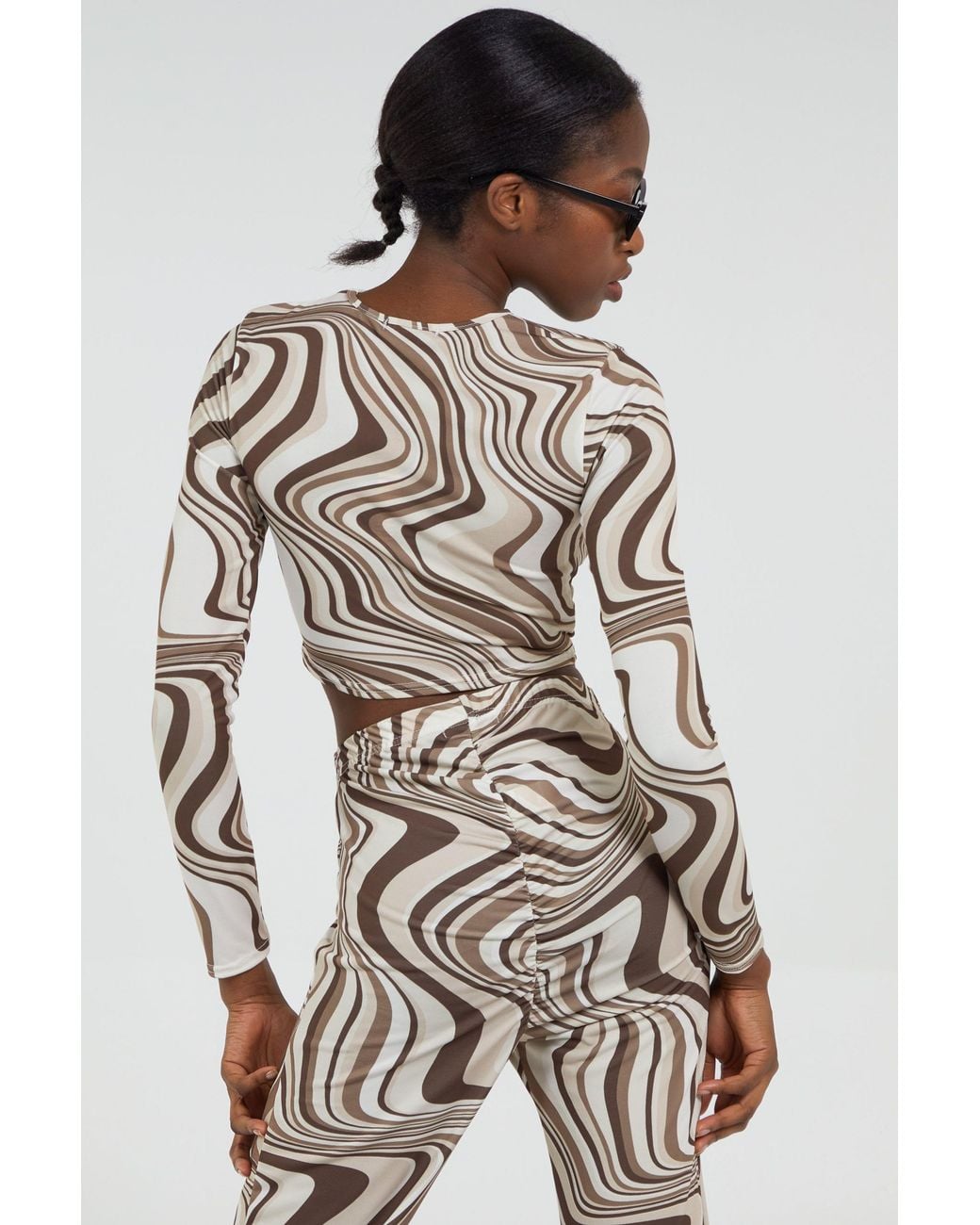 Pink Vanilla Natural Swirl Print Cut Out Top