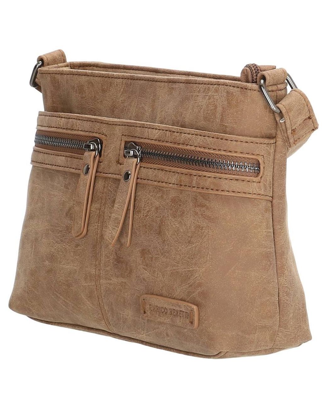Enrico Benetti Brown Noumea Single Handle Vegan Leather Handbag