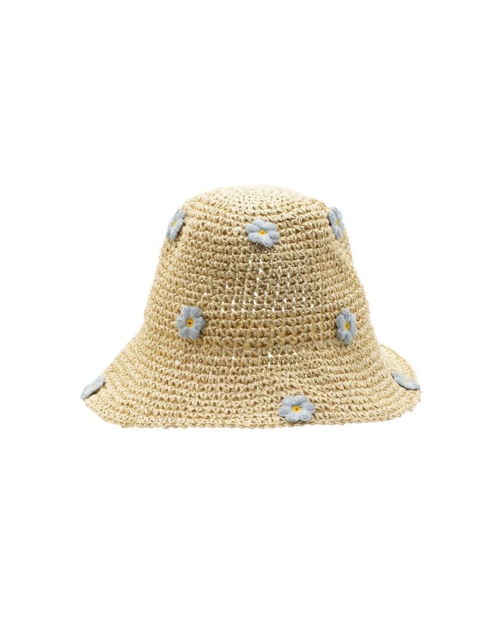 KDMD Natural Nomad Sari Floppy Straw Sun Hat Floral