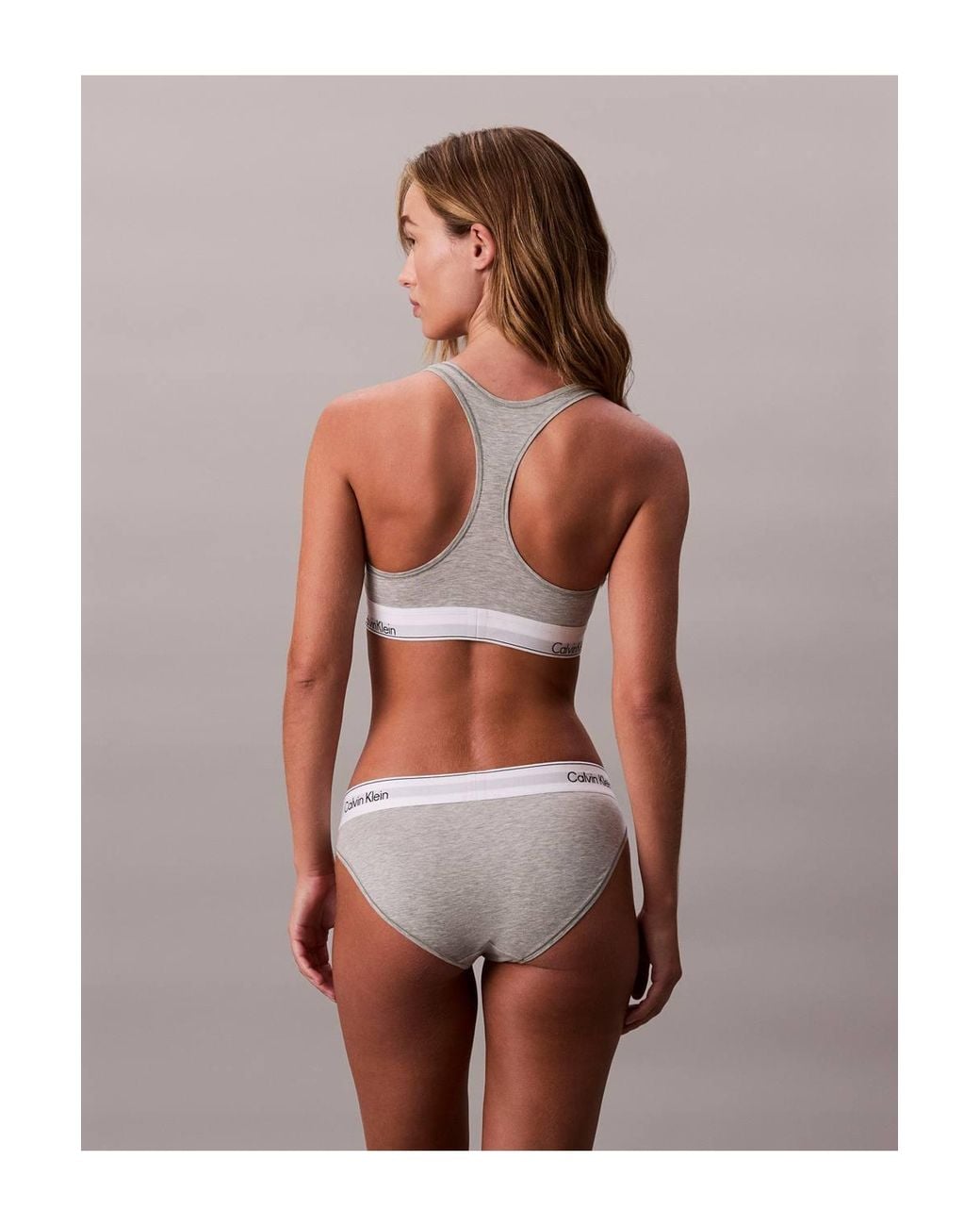 Calvin Klein Gray Icon Cotton Modal Unlined Bralette Heather