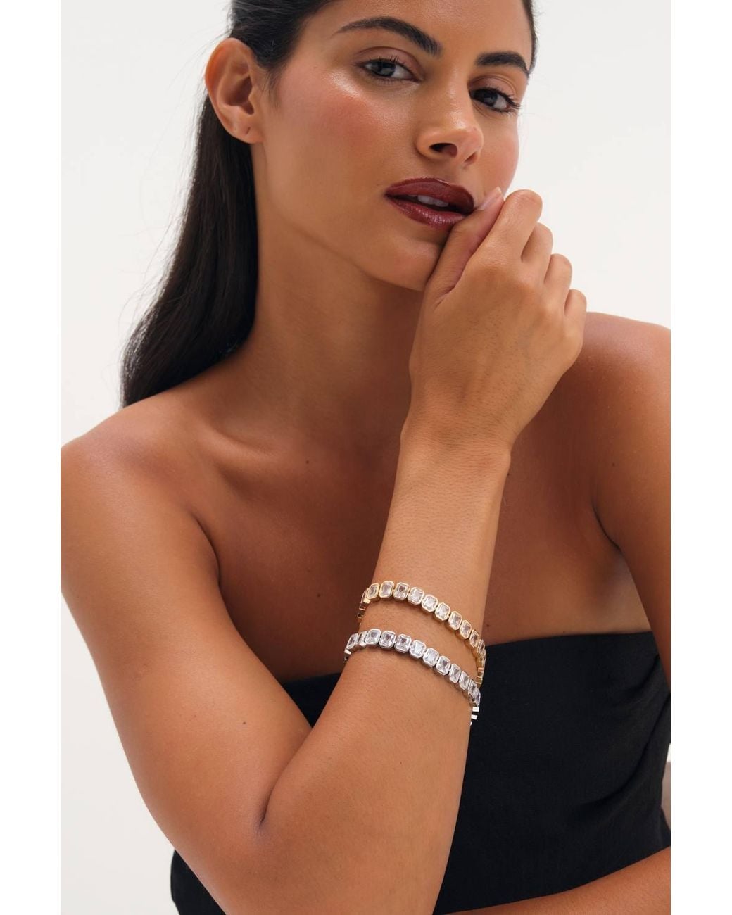 Jon Richard Metallic Rhodium Plated Crystal Bracelet