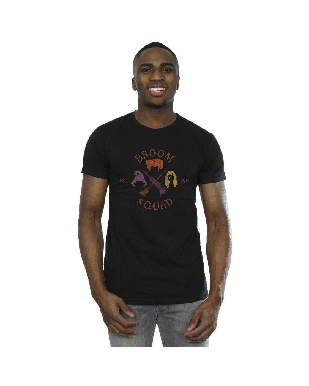 Disney Black Hocus Pocus Broom Squad 93 T-Shirt for men
