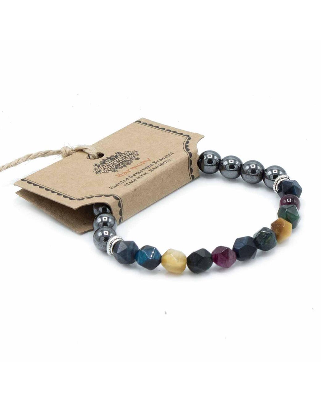 KDMD Metallic Faceted Gemstone Bracelet