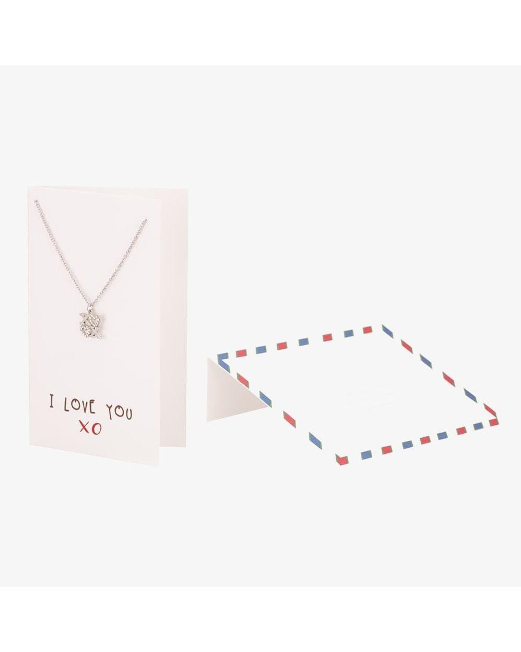 T.H.Baker White Sentiments I Love You Kisses & Hearts Pendant 14673