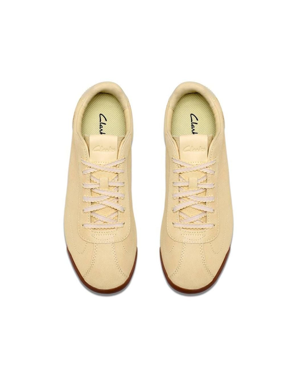 Clarks Natural Moritz Lo Pale Suede Trainers