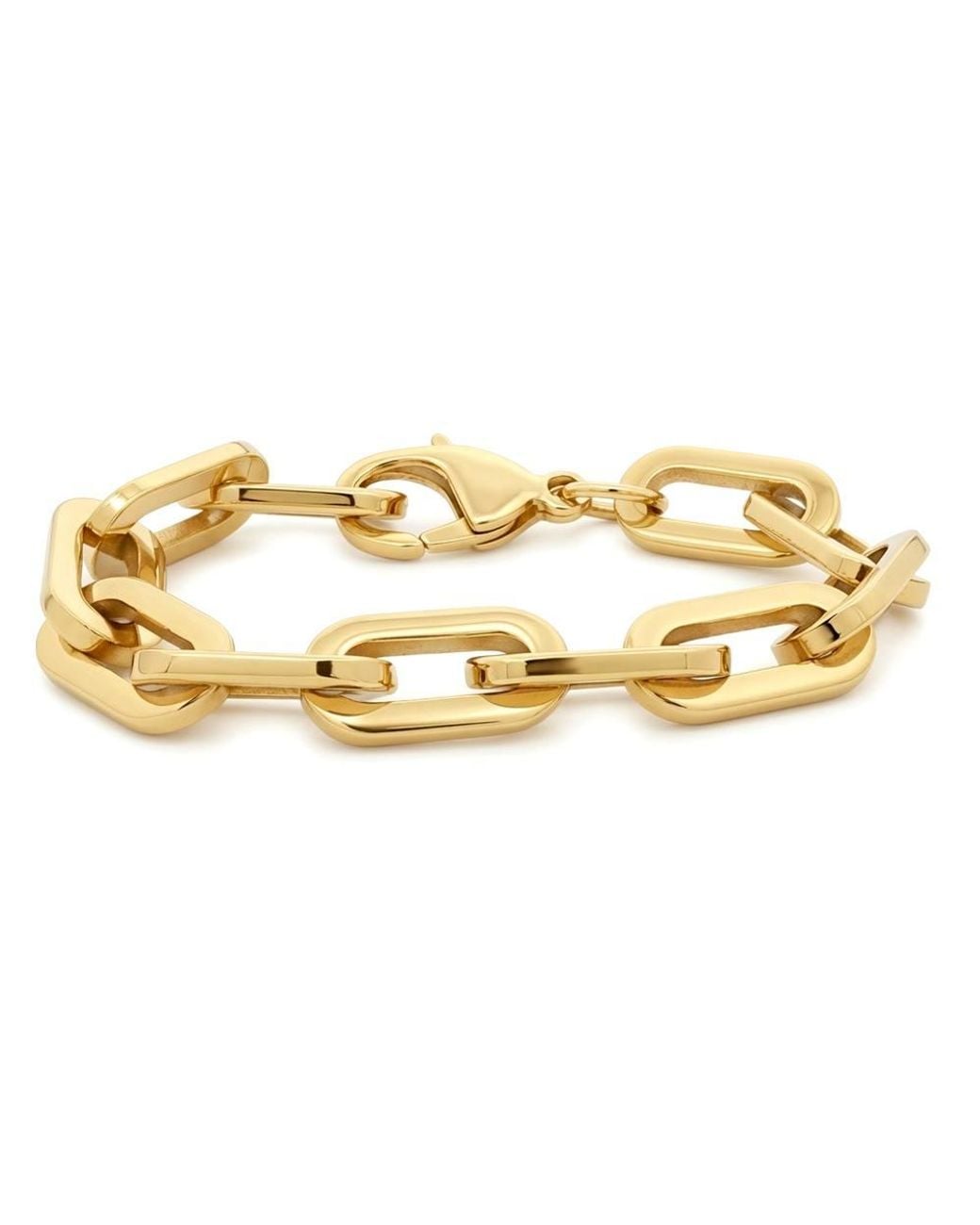 Jewelco London Metallic Plated Steel Oval Paperclip Form Chain Bracelet 12Mm 8" 20Cm