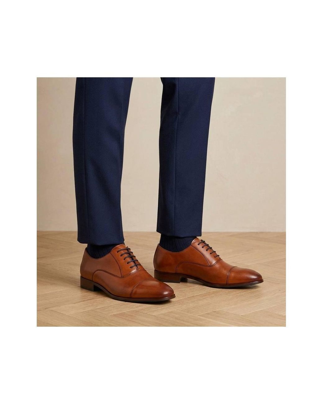Jones Bootmaker Brown Marvin Leather Oxford Shoes for men