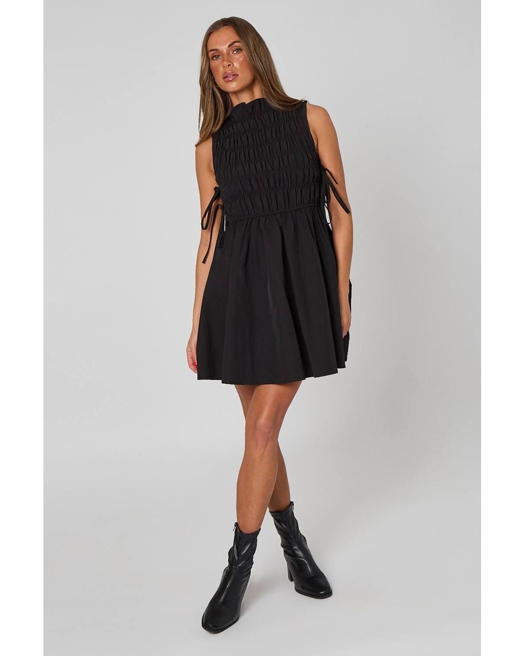 Urban Bliss Black Shirred Mini Dress