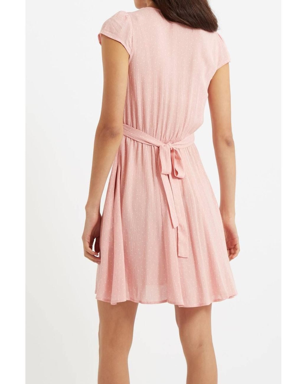 Louche Pink Cathleen Mini Petite Dot Tea Dress