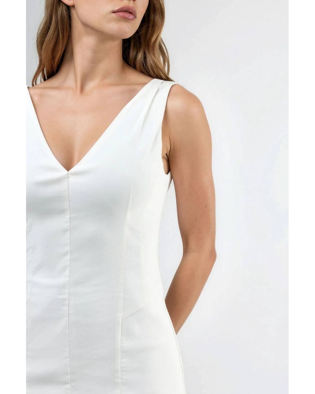 Hiccup White V-Neck Mini Dress