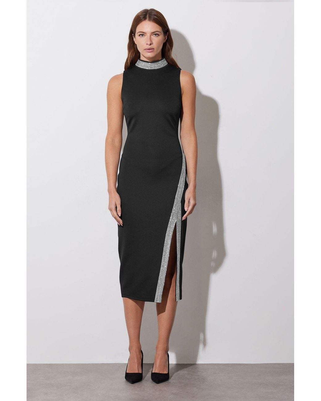 Star by Julien MacDonald Blue Diamante Trim Bodycon Dress