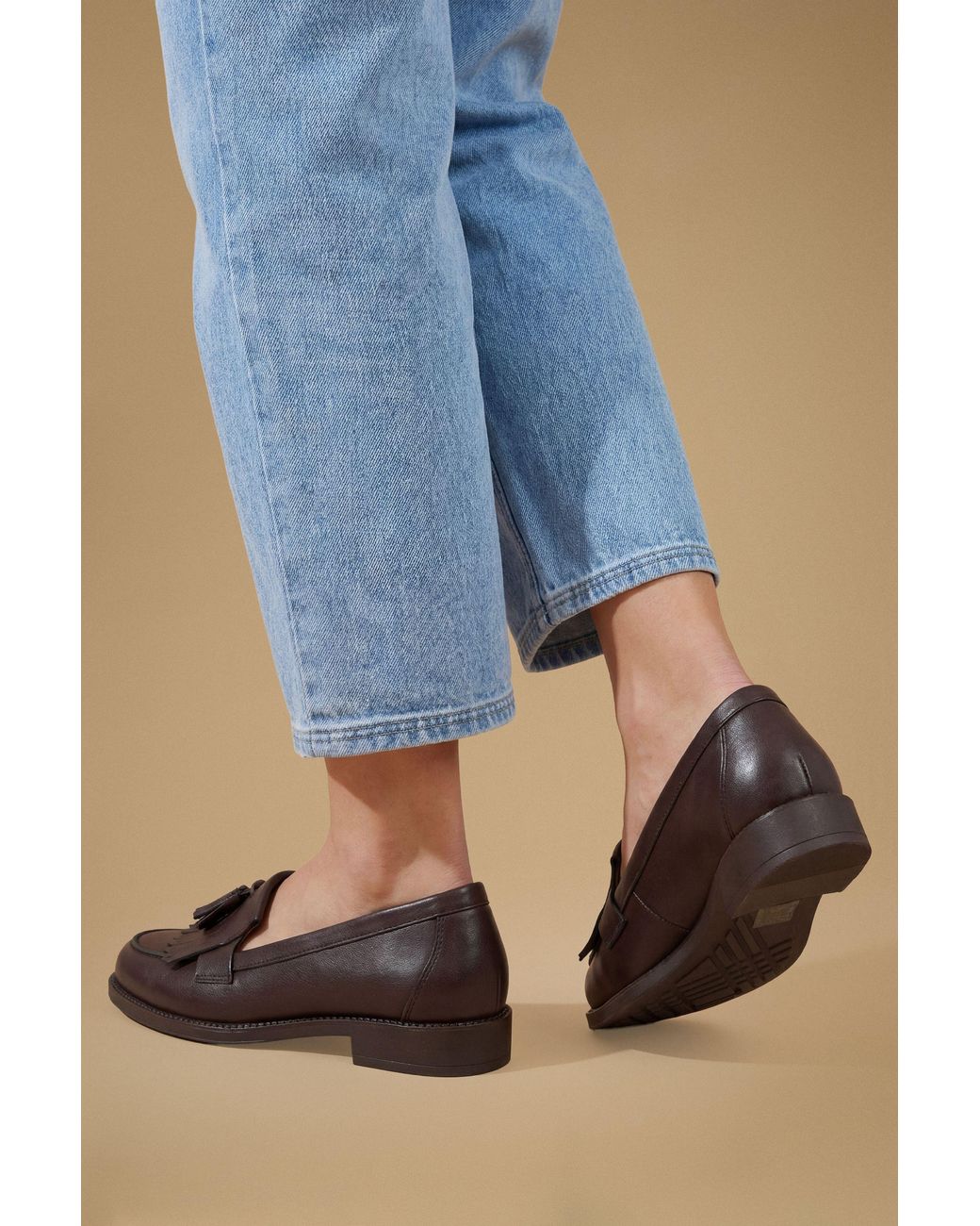 Dorothy Perkins Blue Wide Fit Leigh Fringe Loafers