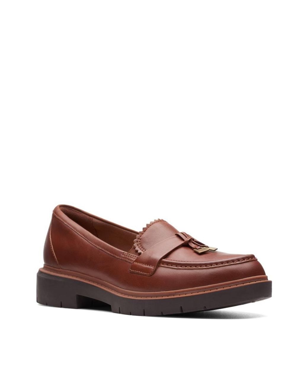 Clarks Red Westlynn Bella Tan Leather Loafers