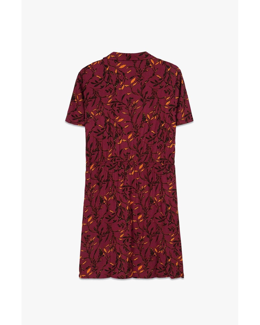Enorsia Red Garden Printed Soft Viscose Shirt Tops