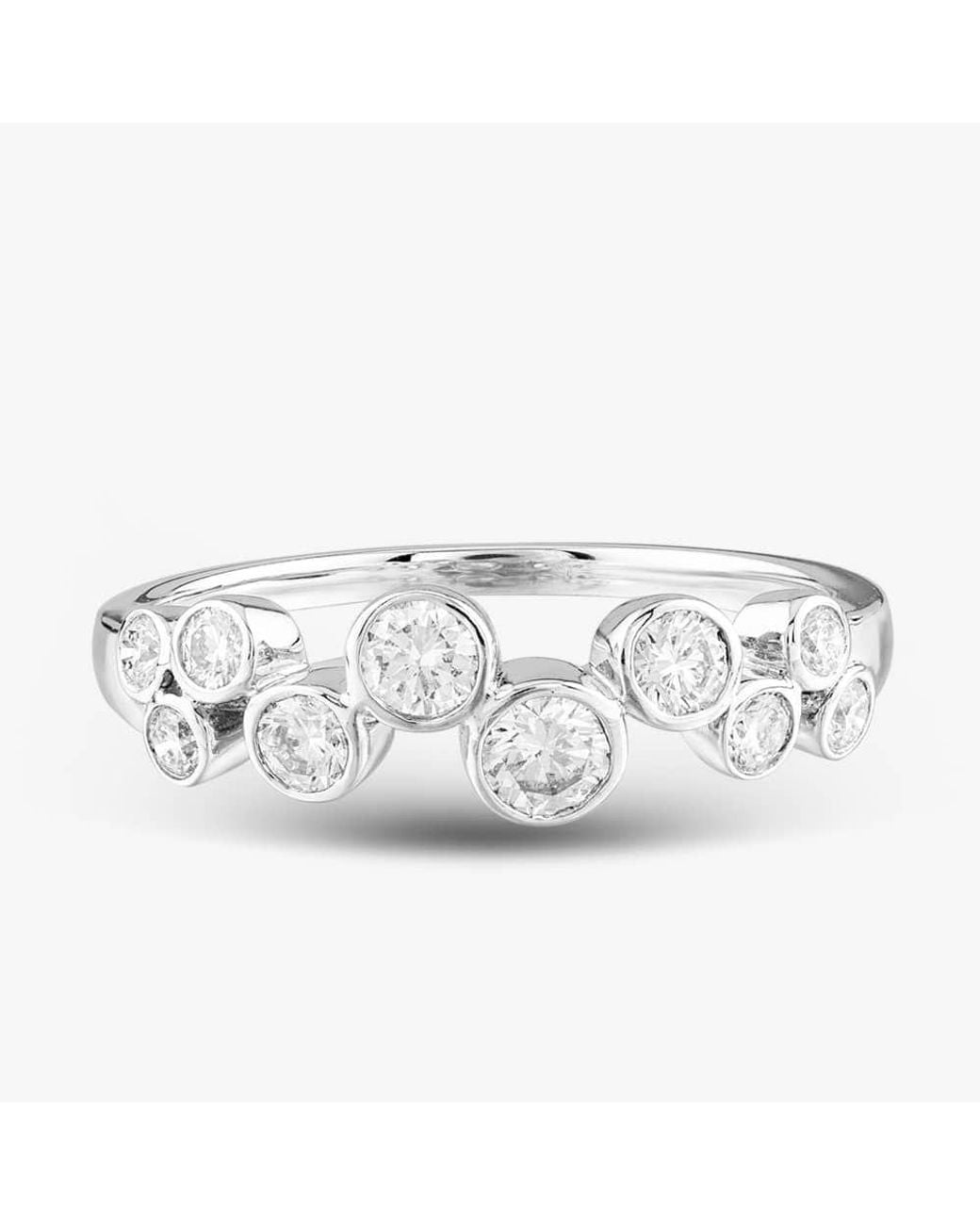 T.H.Baker White 18Ct 0.66Ct Brilliant Cut Diamond Half Eternity Ring R24183Gw18Dd