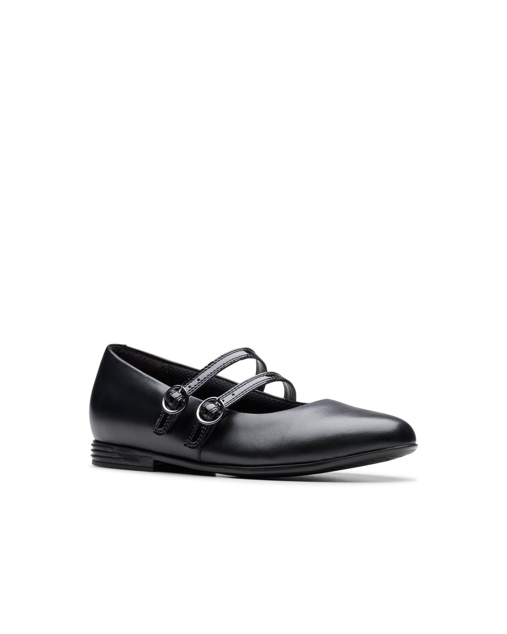 Clarks Black Finja Bar Youth Leather Mary Jane, School Shoes