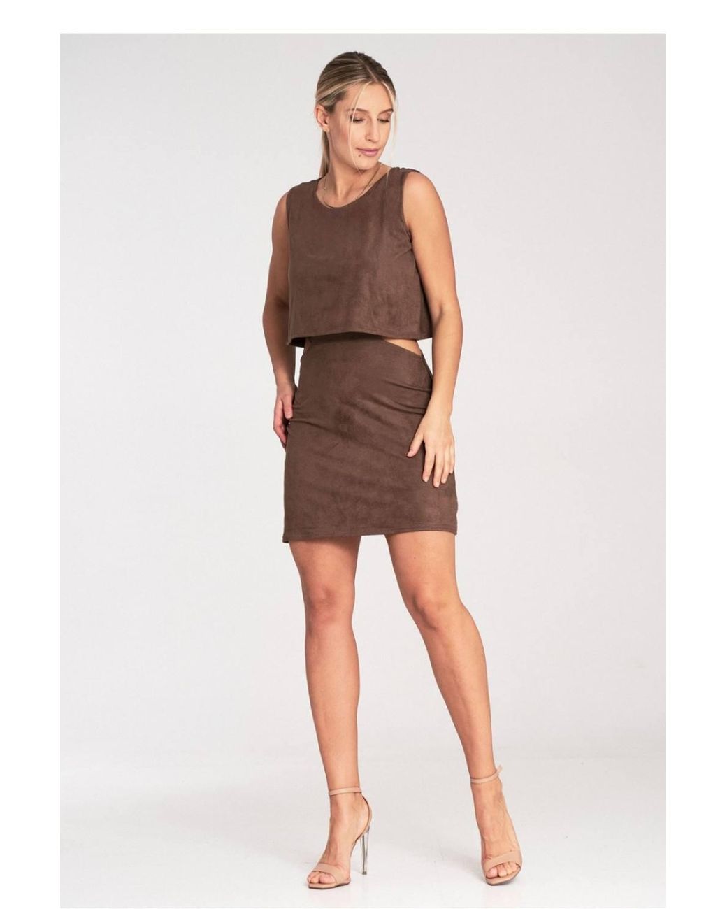 Love Lace White Evening Suede Two Layer Dress With Hip Cutouts