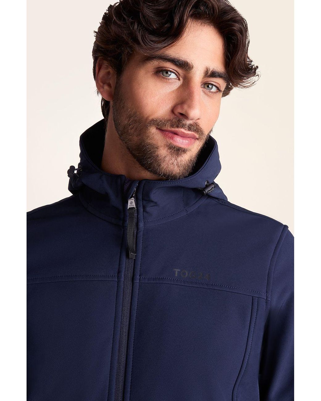 TOG24 Blue 'Feizor' Shower Resistant Softshell Hooded Jacket for men