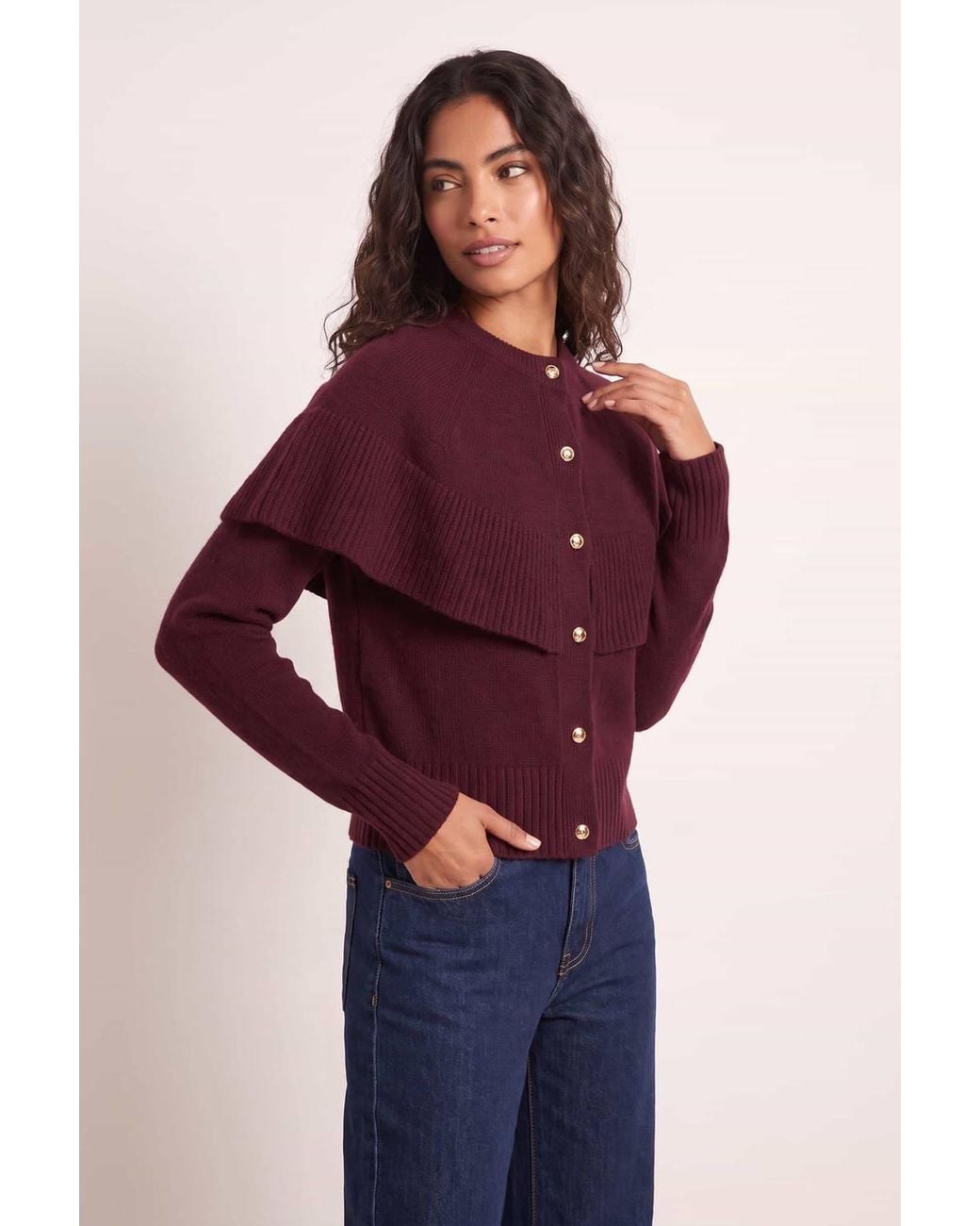 Style Cheat Blue Cape Frill Knit