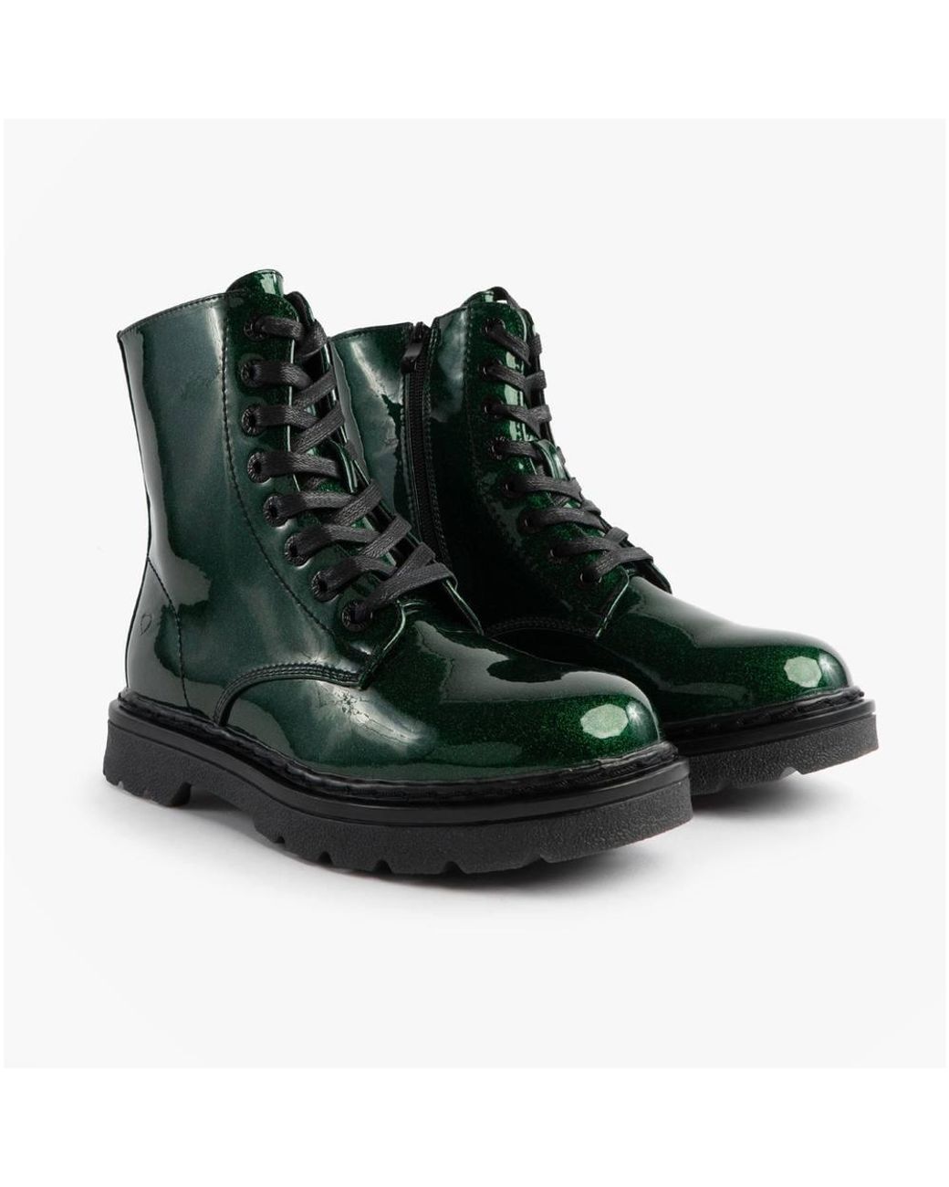 Heavenly Feet Green Justina2 Glitter Glitter Lace Up Ankle Ankle Boots