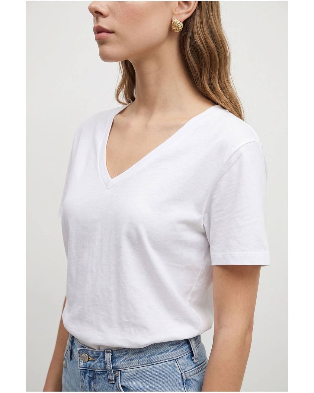 Bianco Lucci White Cotton T-Shirt