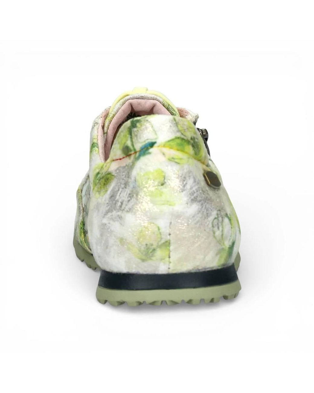 TruClothing Green Tivanao 05 Floral Leather Trainers Sneaker Shoes